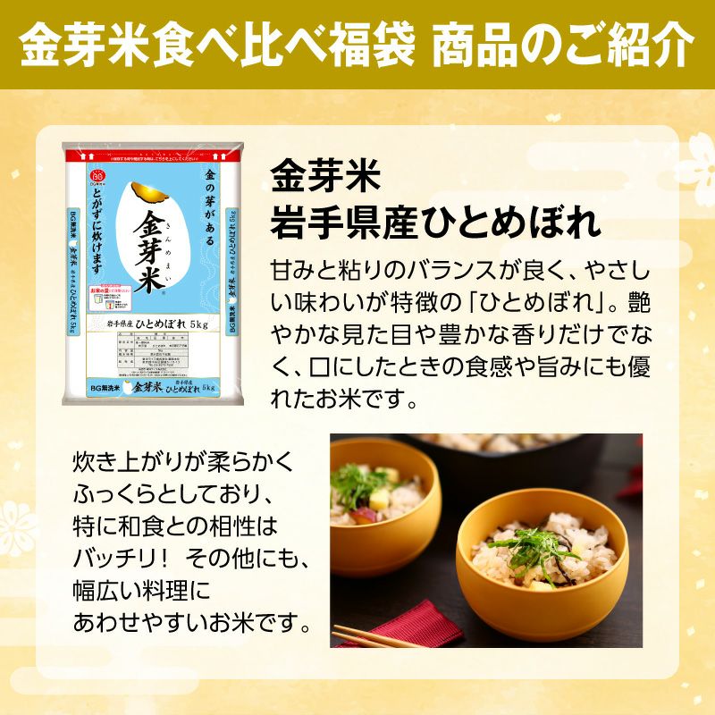 ≪2026年≫金芽米食べ比べ福袋 10kg(5kg×2袋)【送料無料】 | 金芽米